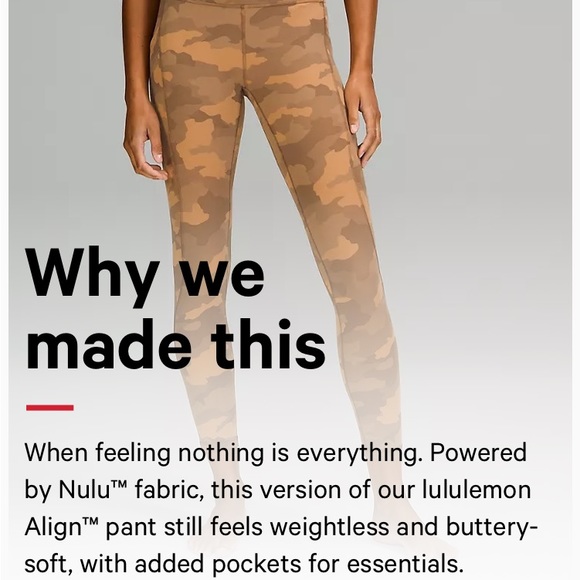 NEW! $128 Align High Rise HR Pant 25” Pockets 18 Heritage 365 Camo Beige Multi - Picture 8 of 12